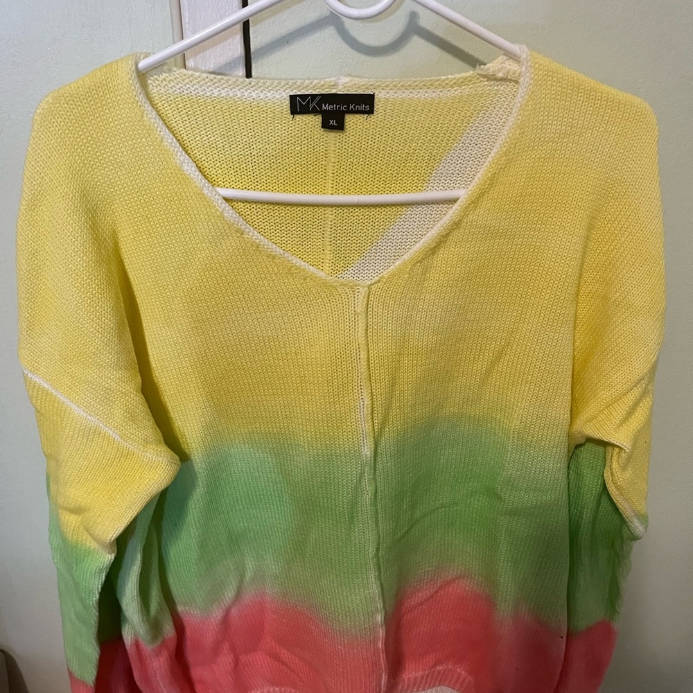 Metric Knits Yellow V-Neck Sweater